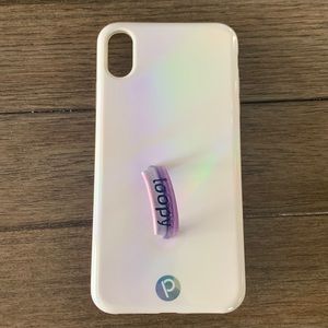 Loopy Case iPhone Xs Max, Color White and Purple.